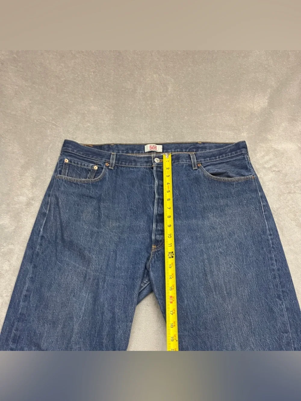 Levis 501 Jeans Mens 44x32 Blue Denim Straight Leg Button Fly cotton Tag